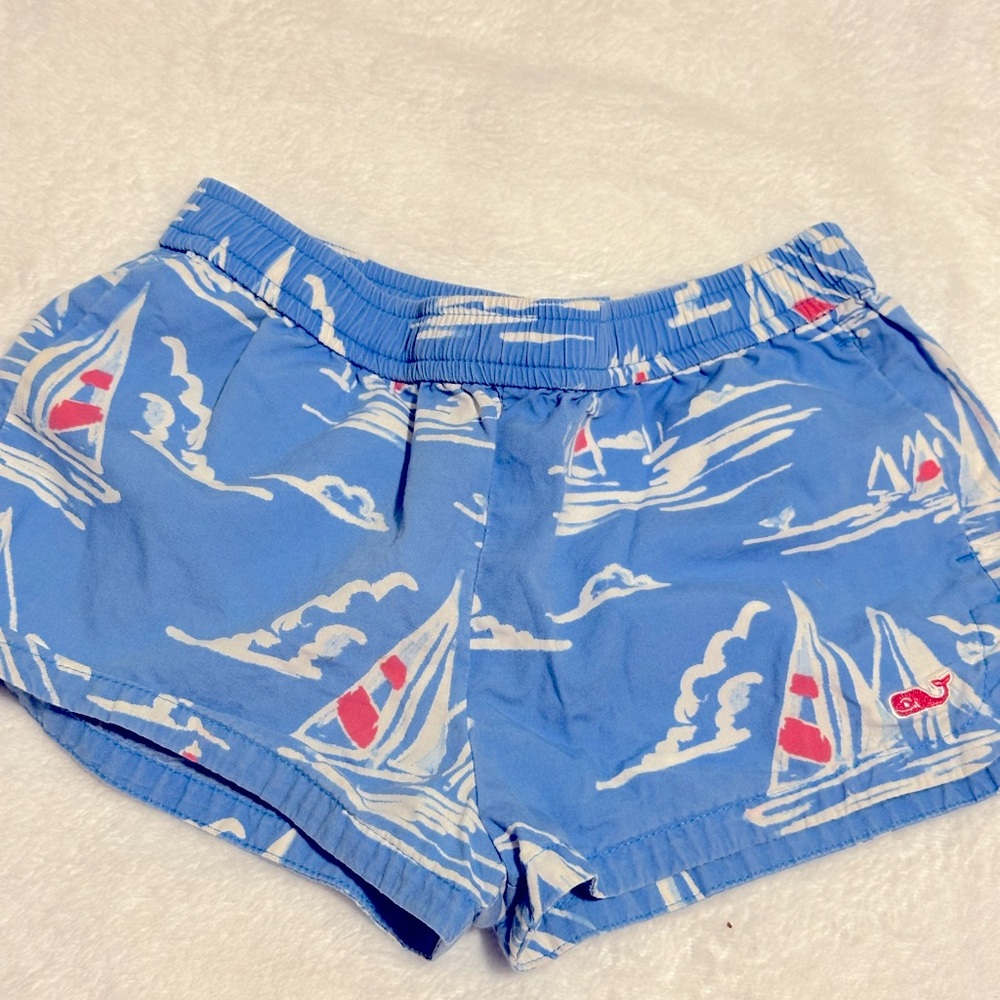 Vineyard Vines Blue Sailboat Kids Shorts